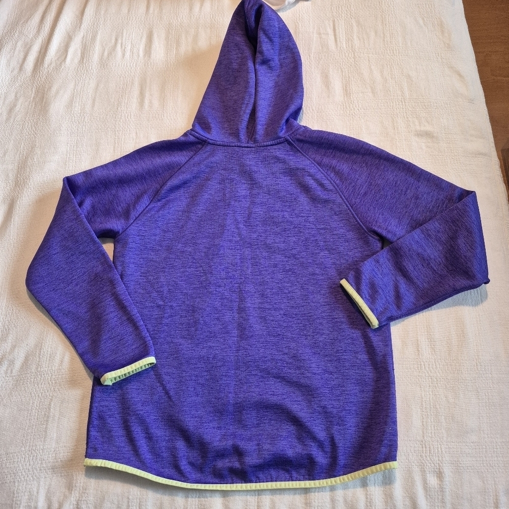 Under Armour girls size large purple & lime hoodie no tags pouch pocket - Picture 3 of 3
